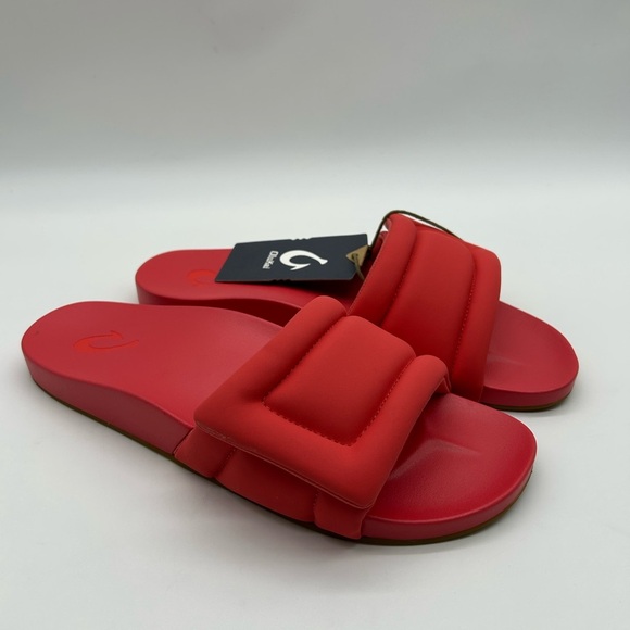 Olukai Sunbeam Slide Sandals Women’s Size 8 W Lehua Flower Red NWT - Picture 3 of 9